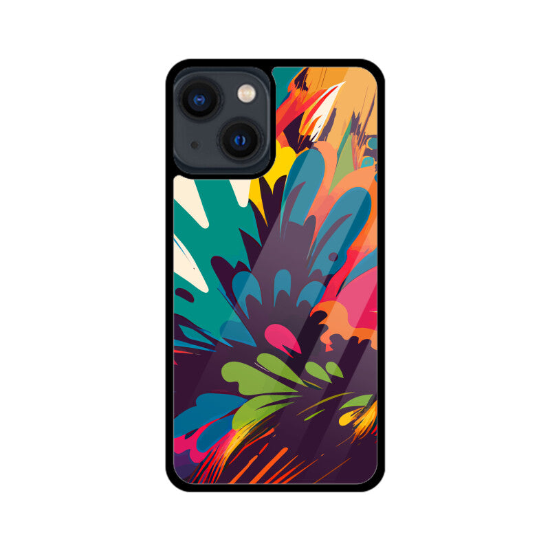 JOVIN-MV Apple iPhone Glass Phone Case In Black Floral All Models