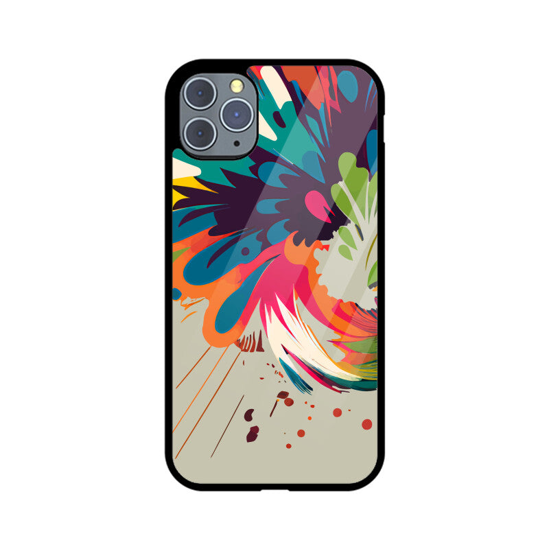 JOVIN-MV Apple iPhone Glass Phone Case In Silver Floral All Models