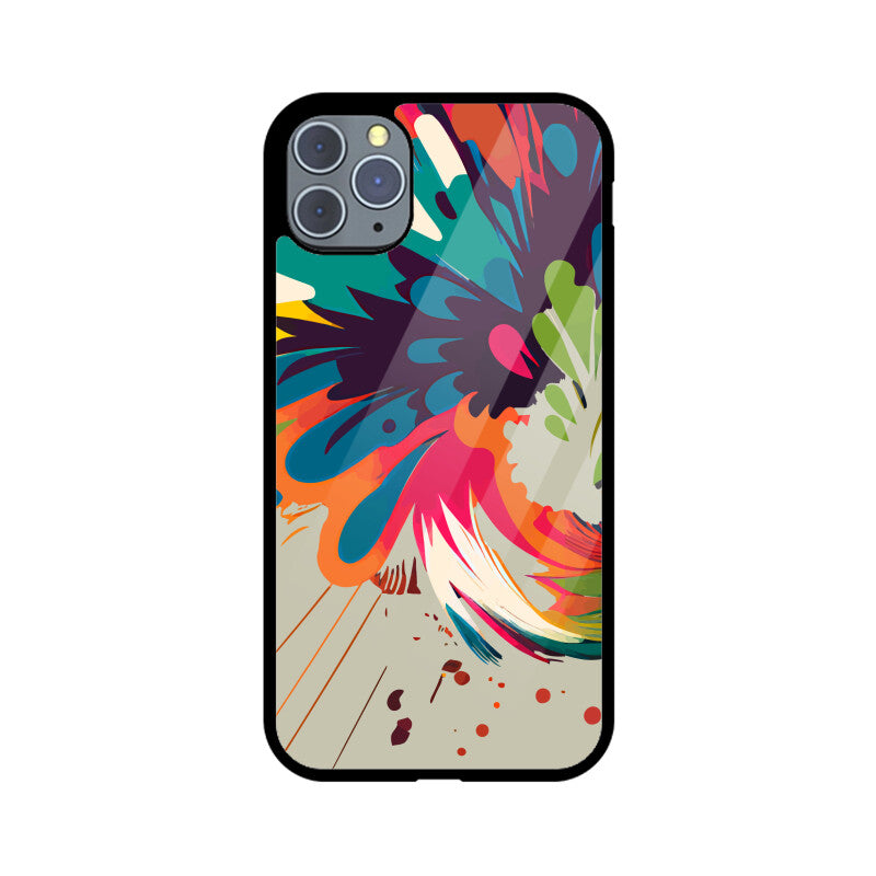 JOVIN-MV Apple iPhone Glass Phone Case In Silver Floral All Models