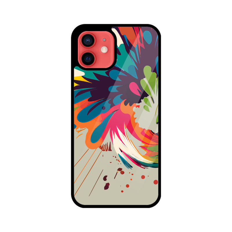 JOVIN-MV Apple iPhone Glass Phone Case In Silver Floral All Models