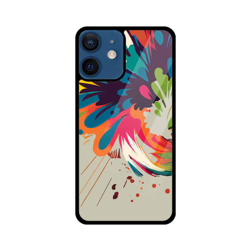 JOVIN-MV Apple iPhone Glass Phone Case In Silver Floral All Models