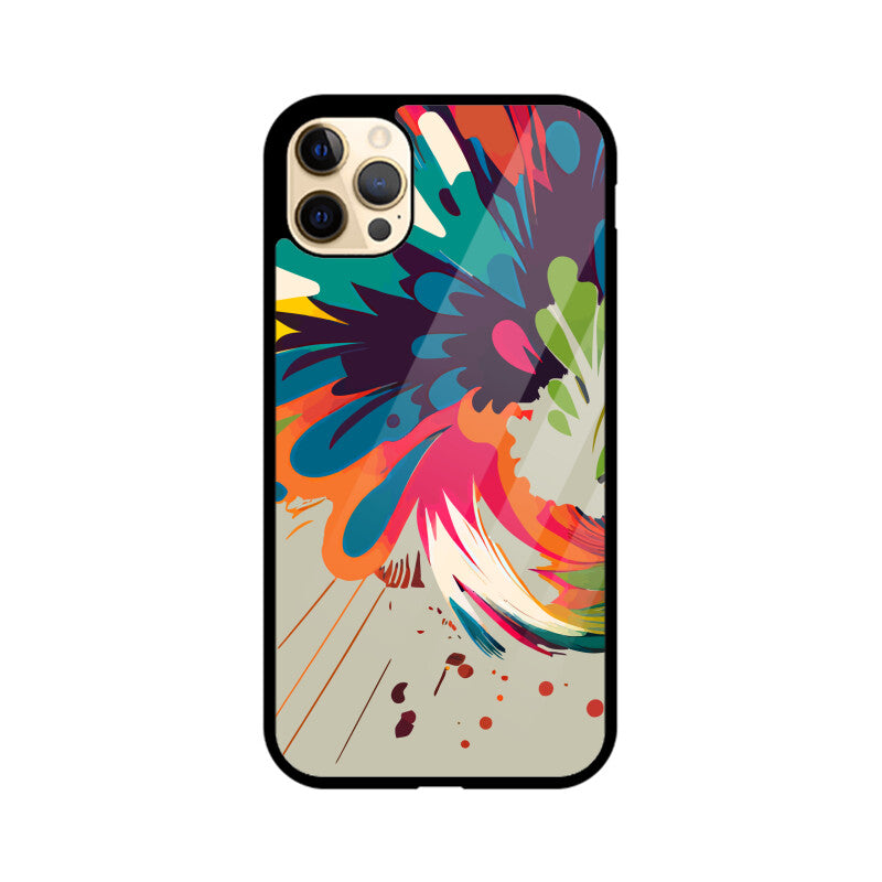 JOVIN-MV Apple iPhone Glass Phone Case In Silver Floral All Models
