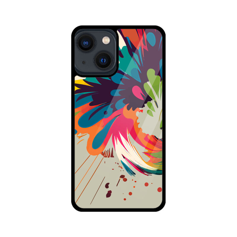 JOVIN-MV Apple iPhone Glass Phone Case In Silver Floral All Models