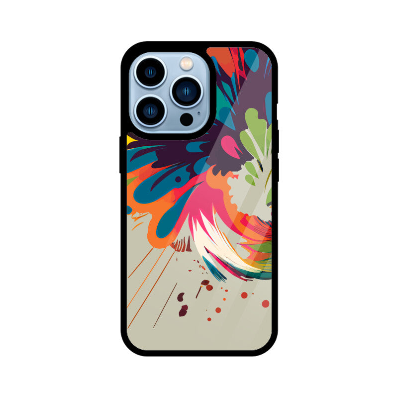 JOVIN-MV Apple iPhone Glass Phone Case In Silver Floral All Models