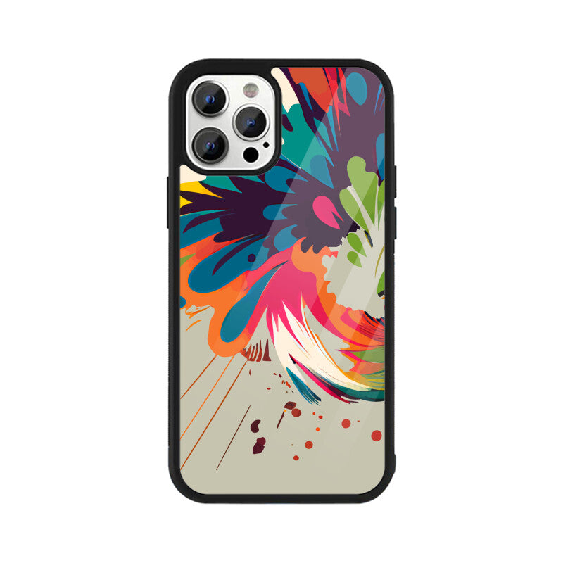 JOVIN-MV Apple iPhone Glass Phone Case In Silver Floral All Models