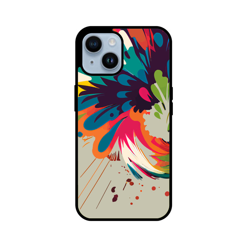 JOVIN-MV Apple iPhone Glass Phone Case In Silver Floral All Models