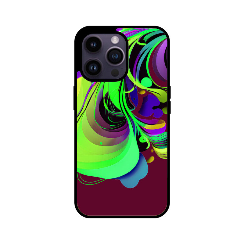 JOVIN-MV Apple iPhone Glass Phone Case In Maroon Floral All Models