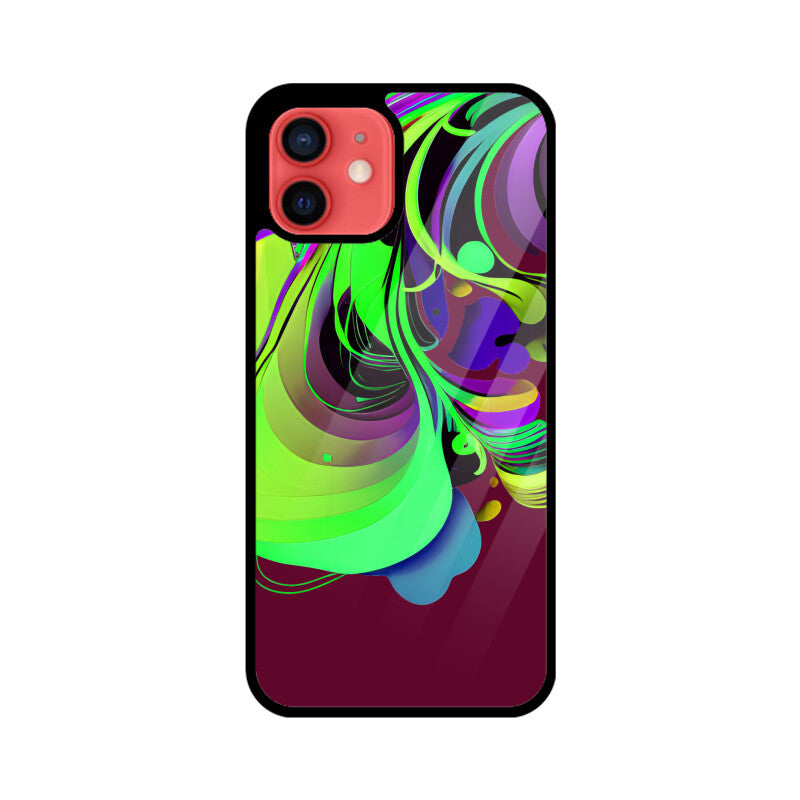 JOVIN-MV Apple iPhone Glass Phone Case In Maroon Floral All Models