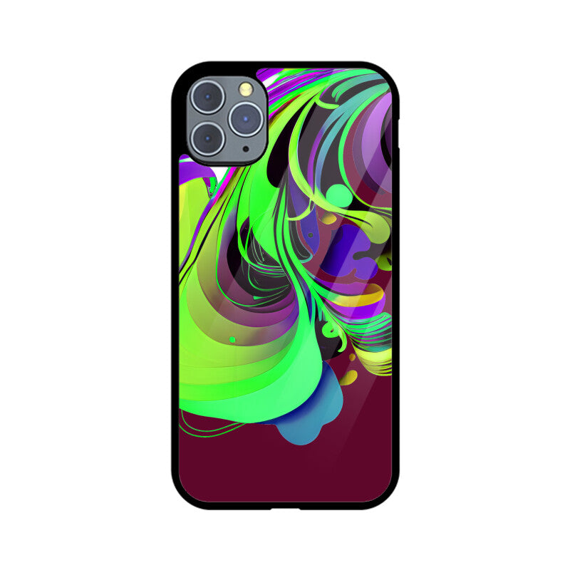 JOVIN-MV Apple iPhone Glass Phone Case In Maroon Floral All Models