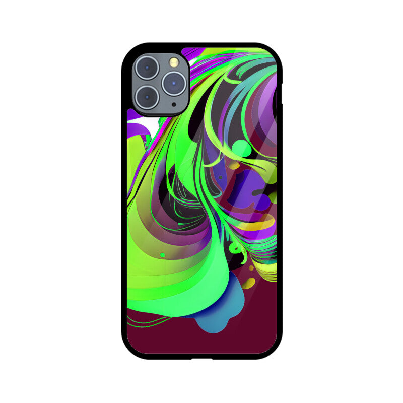JOVIN-MV Apple iPhone Glass Phone Case In Maroon Floral All Models