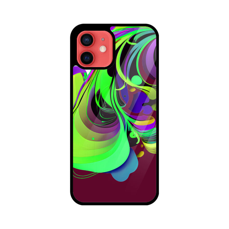 JOVIN-MV Apple iPhone Glass Phone Case In Maroon Floral All Models