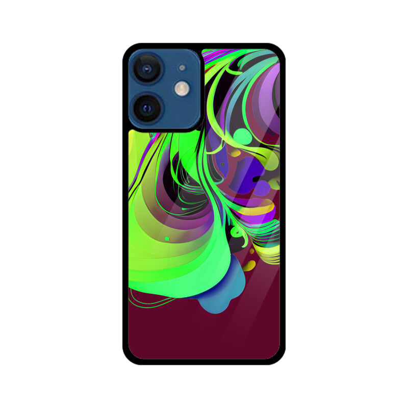 JOVIN-MV Apple iPhone Glass Phone Case In Maroon Floral All Models