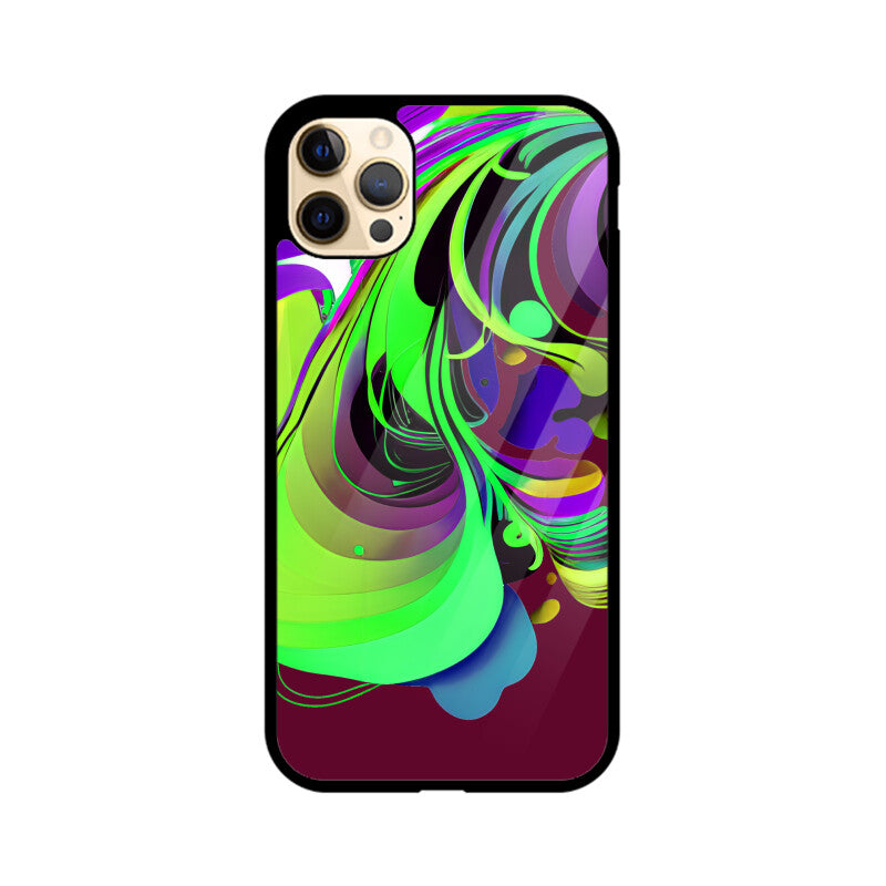JOVIN-MV Apple iPhone Glass Phone Case In Maroon Floral All Models