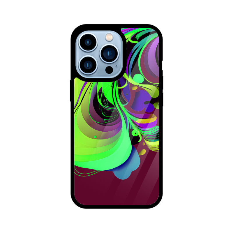 JOVIN-MV Apple iPhone Glass Phone Case In Maroon Floral All Models