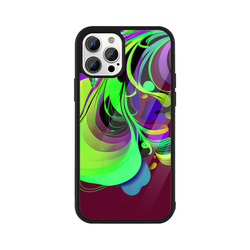 JOVIN-MV Apple iPhone Glass Phone Case In Maroon Floral All Models