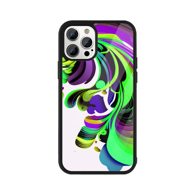 JOVIN-MV Apple iPhone Glass Phone Case In White Floral All Models
