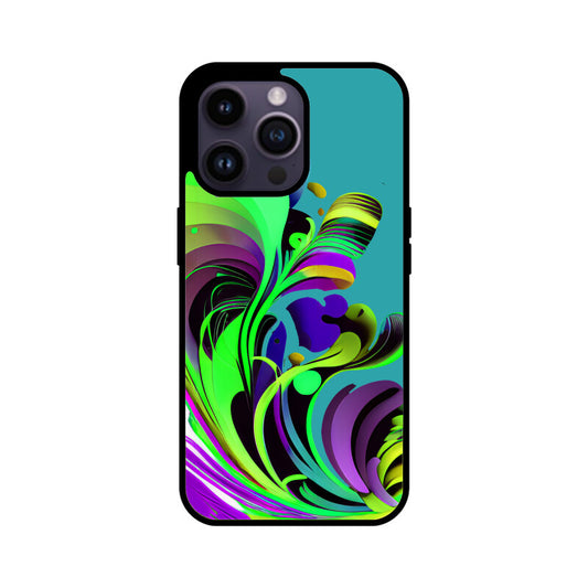 JOVIN-MV Apple iPhone Glass Phone Case In Green Floral All Models