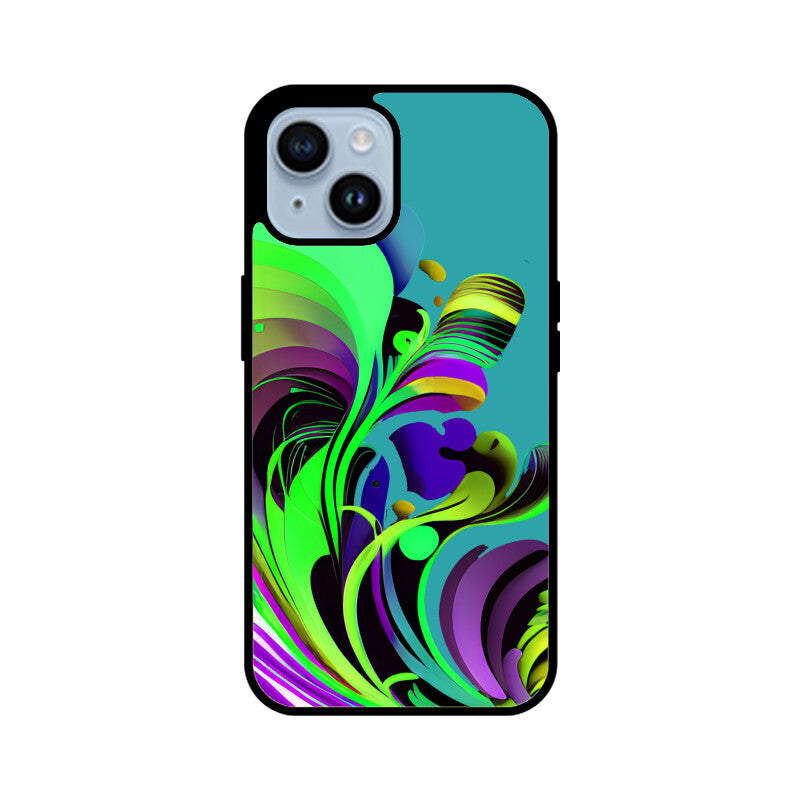 JOVIN-MV Apple iPhone Glass Phone Case In Green Floral All Models