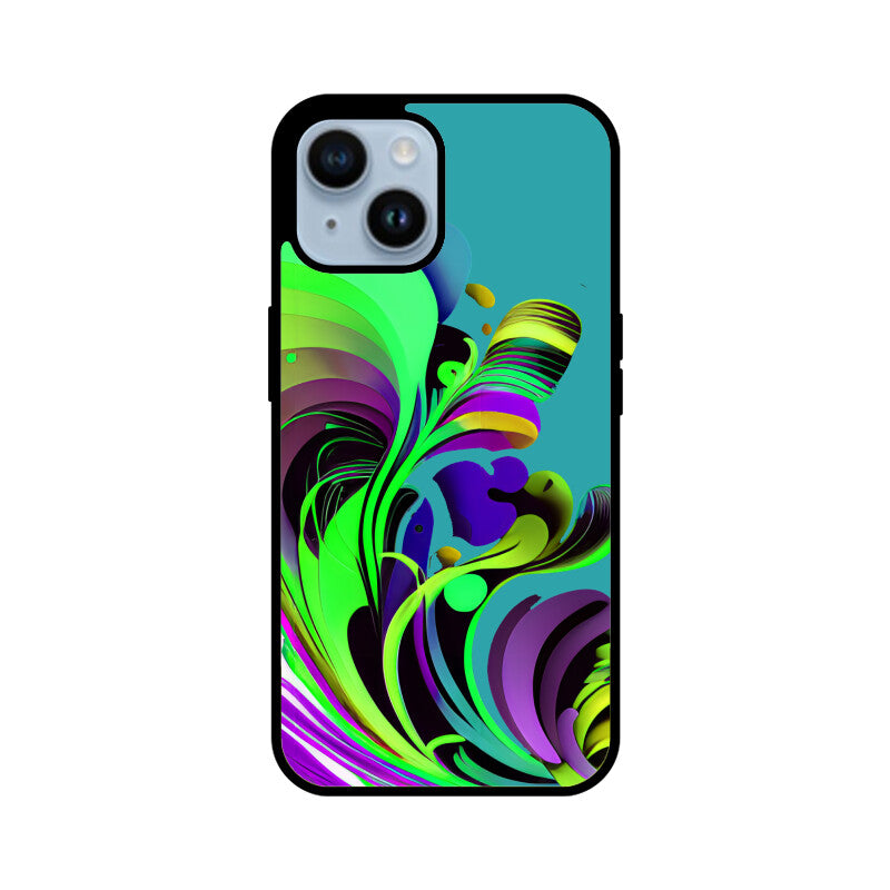 JOVIN-MV Apple iPhone Glass Phone Case In Green Floral All Models