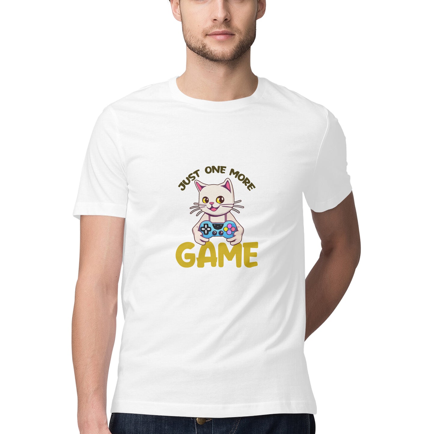 JOVIN-MV Men's Half Sleeve Round Neck T Shirt One More Game